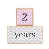 LovelySprouts Milestone Age Blocks, Pink
