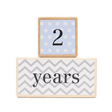 LovelySprouts Milestone Age Blocks, Blue