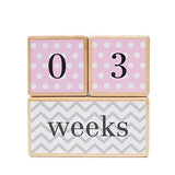LovelySprouts Milestone Age Blocks, Pink
